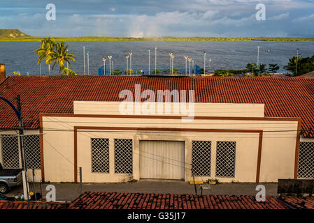 View of a house and lake, Marechal Deodoro, Maceio, Alagoas, Brazil Stock Photo