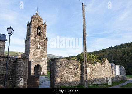 Triacastela, Spain: Iglesia de Santiago Stock Photo
