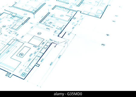 construction plan blueprint, part of architectural project, architectural background Stock Photo