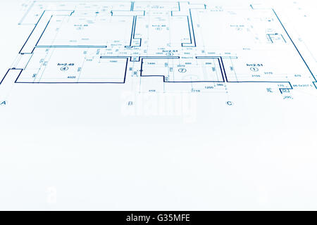 architectural project, technical drawing, construction plan background ...