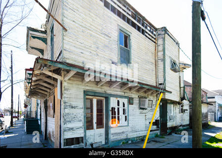 A house in New Orleans, damaged by Hurricane Katrina,  Louisiana USA Stock Photo