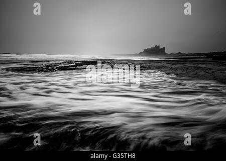 Bamburgh castle in northumbria , Long exposure. Stock Photo