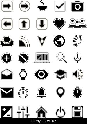 Flat icons, universal symbols Stock Vector