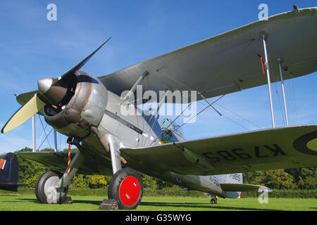 Gloster Gladiator 1  K7985, G-AMRK, at Old Warden, Bedfordshire, Stock Photo