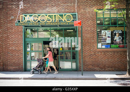 A store of the family owned D'Agostino chain of supermarkets in Greenwich Village in New York on Monday, June6, 2016. The family owned chain which at its peak had 26 stores is reported to be looking to sell its remaining nine stores. The chain is suffering from competition, both brick and mortar and online, as well as expensive leases. (© Richard B. Levine) Stock Photo