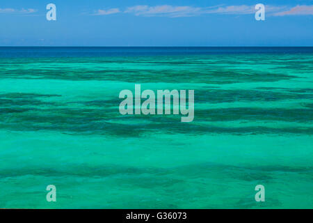 The turquoise waters of the Gulf of Mexico, viewed from Fort Jefferson in Dry Tortugas National Park, Florida, USA Stock Photo