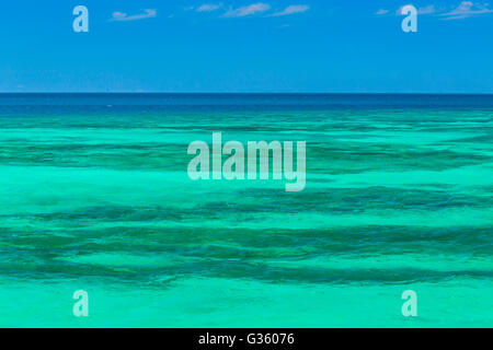 The turquoise waters of the Gulf of Mexico, viewed from Fort Jefferson in Dry Tortugas National Park, Florida, USA Stock Photo