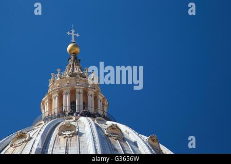 Exterior rooftop view of dome of St Peter's Cathedral, Vatican, Rome, Italy, Europe Stock Photo