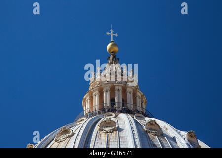 Exterior rooftop view of dome of St Peter's Cathedral, Vatican, Rome, Italy, Europe Stock Photo