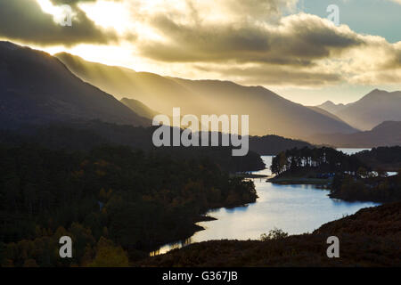 Evening view across Loch Affric in the Scottish Highlands Stock Photo