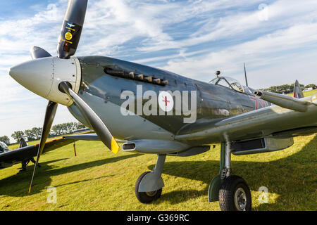 1944 Supermarine Spitfire VIIIc, MV154, on display at the 2015 Goodwood Revival, Sussex, UK. Stock Photo