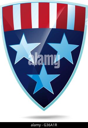 Shield with flag of the USA Stock Vector