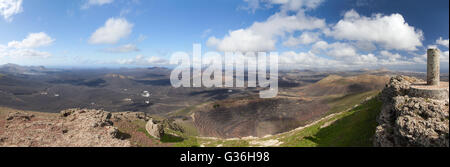 Lanzarote - Panorama from the Montana de Guardilama Stock Photo