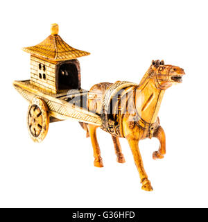 an ancient chinese war chariot isolated over a white background Stock Photo