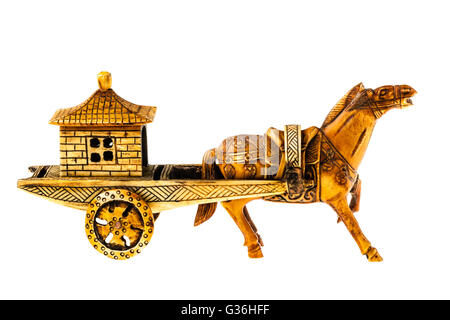 an ancient chinese war chariot isolated over a white background Stock Photo