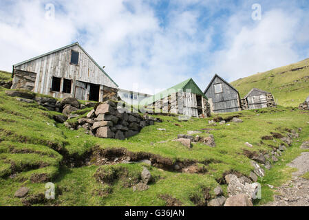 Houses in the village Hattarvik on the Faroe Islands Stock Photo