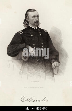 George A Custer (1839-1876) American soldier, wearing the buckskin suit ...