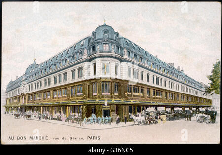 Image of The Department Store Le Bon Marché. Paris, 1900. Full Credit:  Roger-Viollet / Granger -- All Rights Reserved. From Granger - Historical  Picture Archive