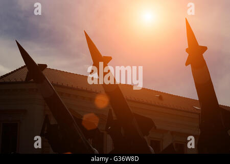 Missiles for defense against attacks from the air Stock Photo