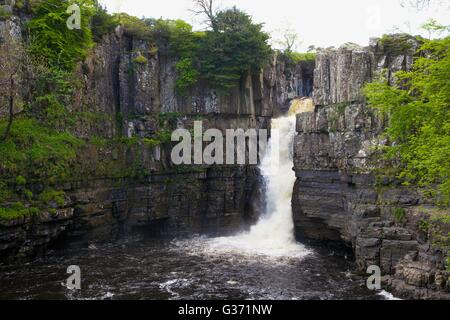 High Force Waterfall, River Tees, Forest-in-Teesdale, Durham Dales, Middleton-in-Teesdale, County Durham, England, UK. Stock Photo