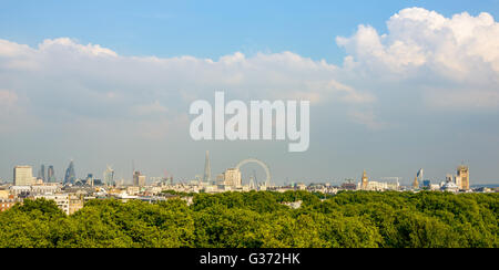 Circa September 2013: London skyline, Green Park in the foreground Stock Photo