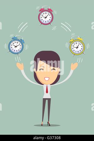 Office worker planning time Stock Vector