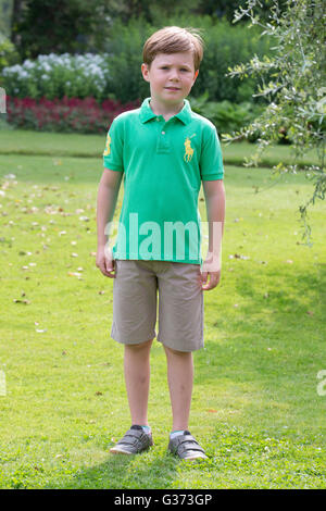 Prince Christian of Denmark,attends the annual Summer photocall for the Royal Danish family at Grasten Castle on July 26, 2013 i Stock Photo