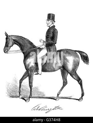 ARTHUR WELLESLEY, duke of  WELLINGTON soldier and statesman, riding  two years before his death       Date: 1769 - 1852 Stock Photo