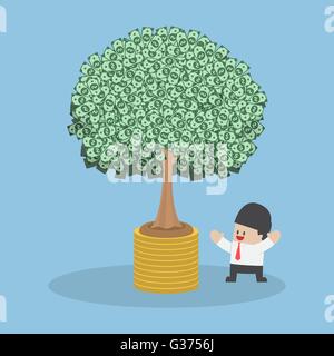 Tree growth from money coin, economic growth, investment, financial management concept, VECTOR, EPS10 Stock Vector