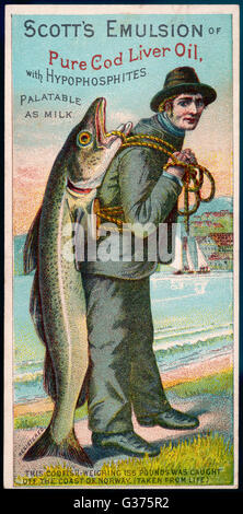 Poster Emulsion De Scott Higado Bacalao Liver Cod Fish Fisherman Vintage  Repro -  Finland