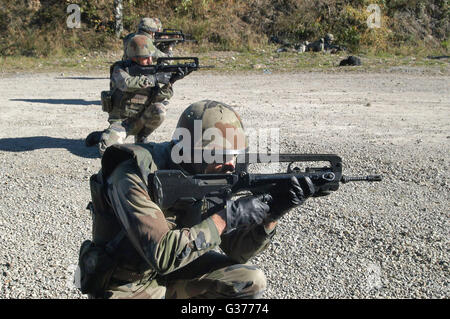 Eurocorps, European multinational army corps, French infantry patrol Stock Photo