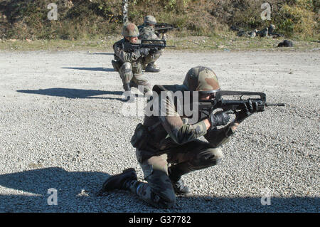 Eurocorps, European multinational army corps, French infantry patrol Stock Photo