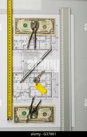 architecture building calculator concept construction cost Stock Photo