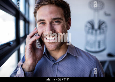Businessman making a phone call Stock Photo