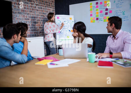 Manager leading a meeting with a group of creative coworkers Stock Photo