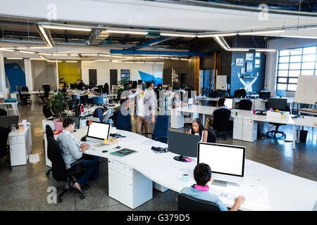 High angle view of business people working Stock Photo