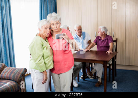 Senior women taking a selfie Stock Photo