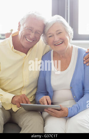 Senior couple using a tablet Stock Photo