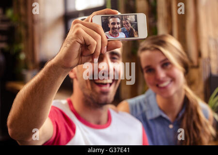 Funny couple taking a selfie Stock Photo