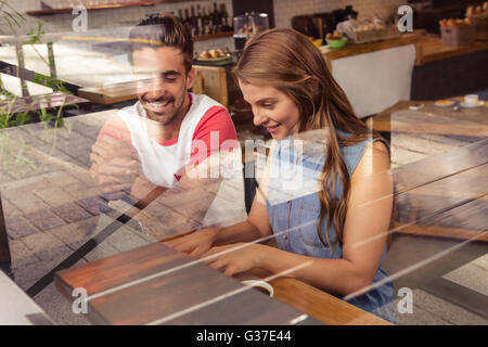 Couple using a laptop Stock Photo