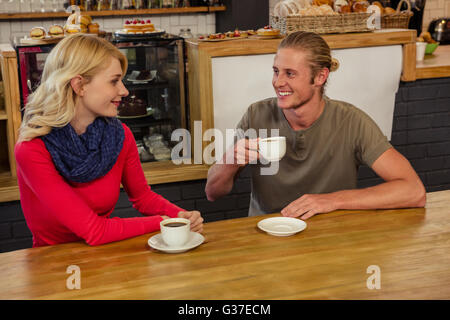 Couple having a drink together Stock Photo
