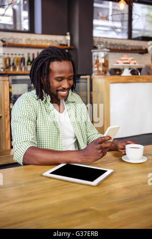 Man using a smartphone Stock Photo