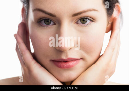 Woman posing in front of camera Stock Photo