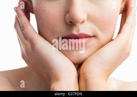 Focus on part of womans face Stock Photo