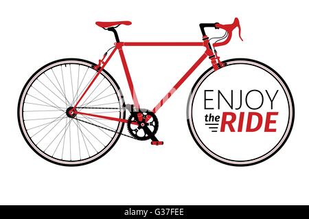 Classic mens town road bike with enjoy the ride Vector Image