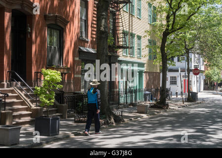 Brooklyn Heights Neighborhood, Brooklyn, NYC, USA Stock Photo