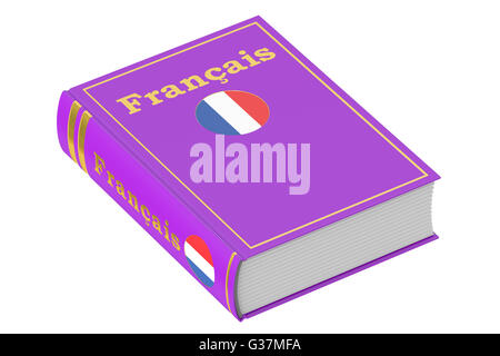 French language textbook, 3D rendering Stock Photo