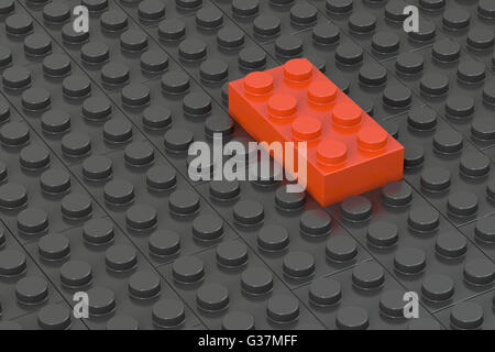 leader concept from building blocks, 3D rendering Stock Photo