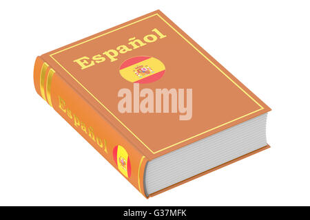 Spanish language textbook, 3D rendering isolated on white background Stock Photo