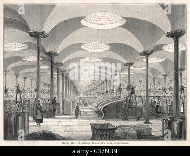 Marshall's flax Mill, Leeds : the Great Hall         Date: circa 1840 Stock Photo